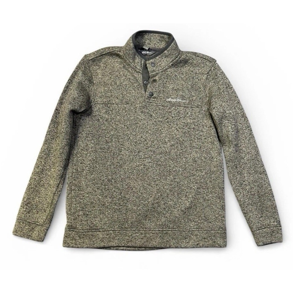 Eddie Bauer Radiator Fleece 1/4 Snap Button Mock Neck Sweater Mens S Small